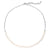 Paperclip White Oval Cultured Pearl Chain Necklace in Sterling Silver