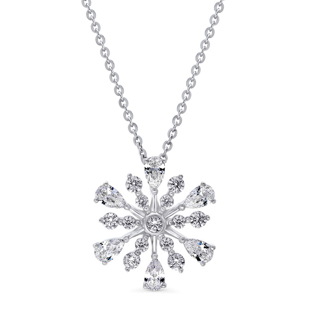 Snowflake CZ Necklace in Sterling Silver