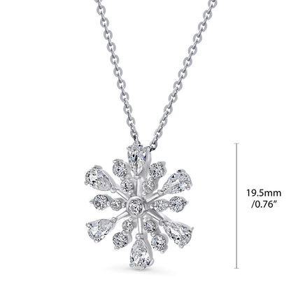 Snowflake CZ Necklace in Sterling Silver