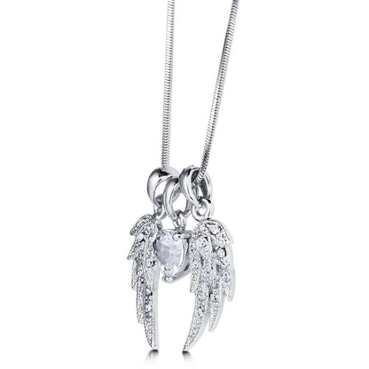 Angel Wings CZ Necklace