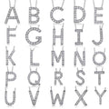 Initial Letter CZ Necklace in Sterling Silver