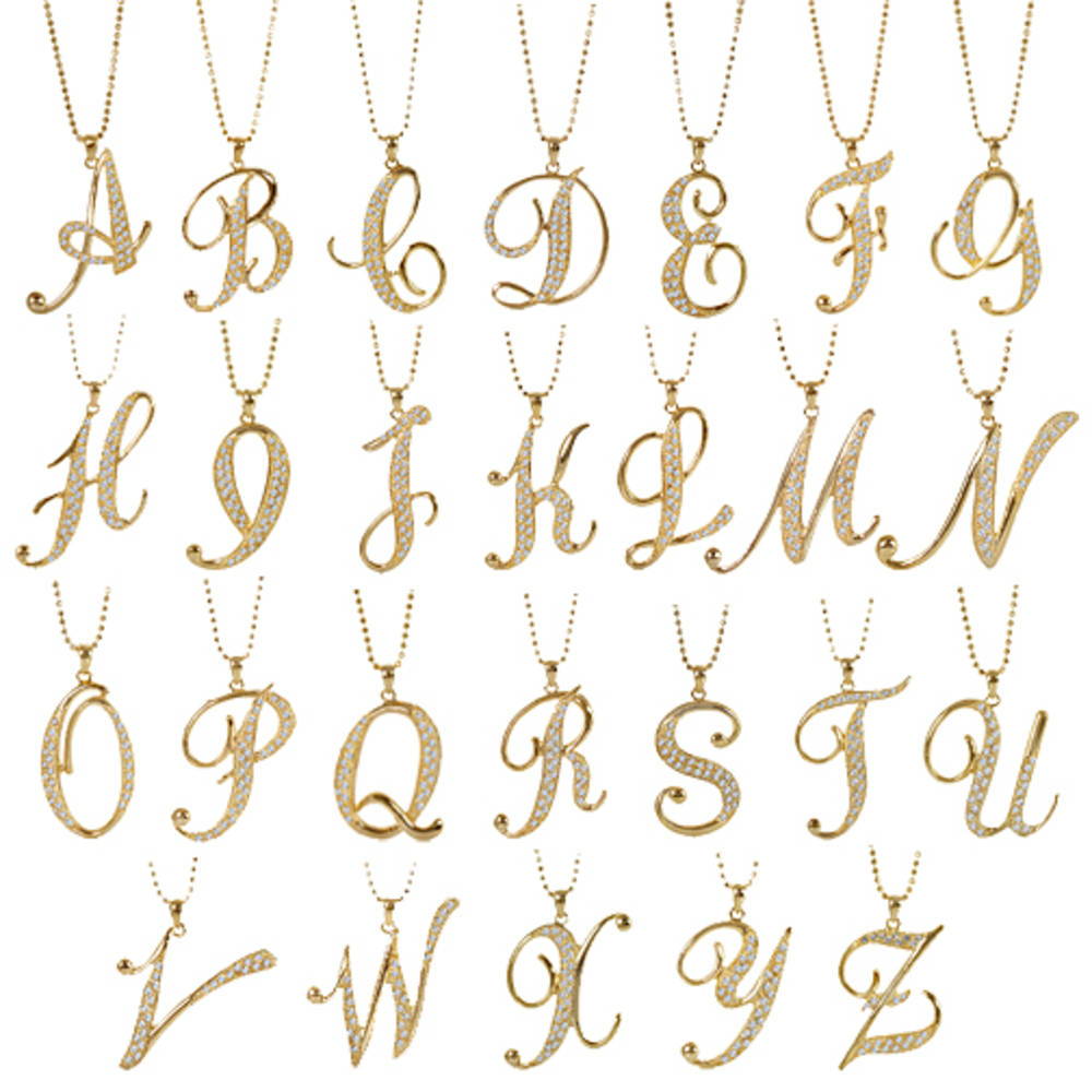 Initial Letter Pendant Necklace in Gold-Tone, 3 of 5