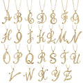 Initial Letter Pendant Necklace Gold-Tone
