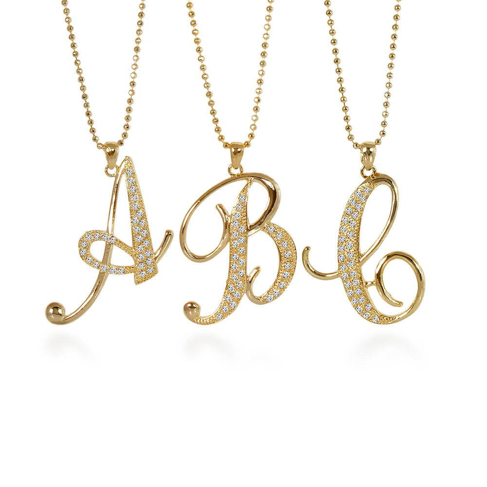 Initial Letter Pendant Necklace in Gold-Tone, 2 of 5