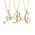 Initial Letter Pendant Necklace Gold-Tone