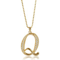 Initial Letter Pendant Necklace Gold-Tone, Q