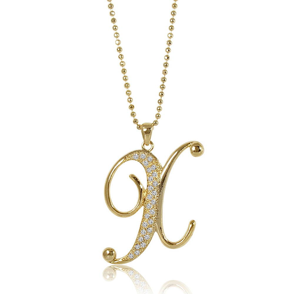 Gold-Tone Initial Letter Pendant Necklace #N740  Letter pendent, Initial  pendant necklace, Letter pendant necklace