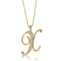 Initial Letter Pendant Necklace Gold-Tone, X