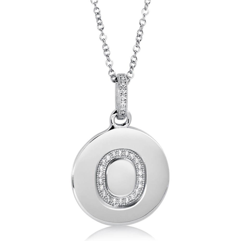Initial Letter CZ Pendant Necklace in Sterling Silver, 1 of 6