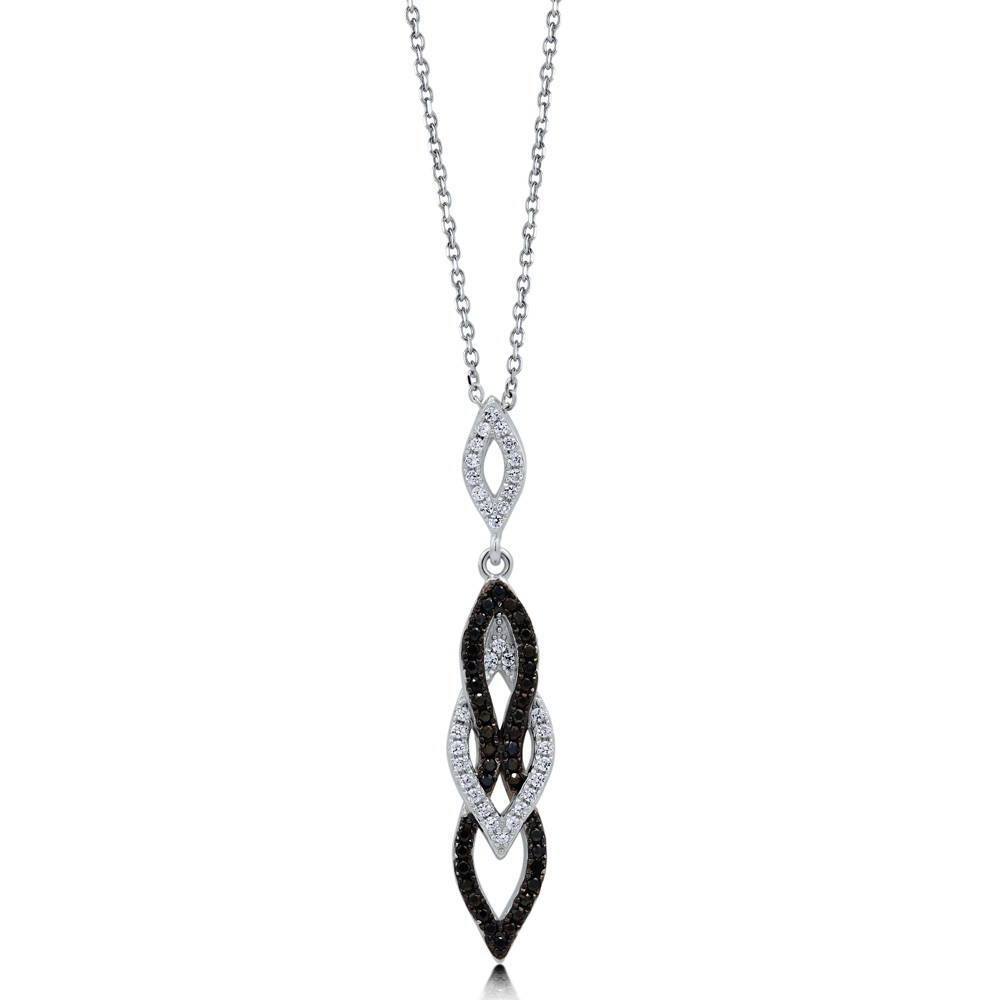 Black White Black CZ Set in Sterling Silver