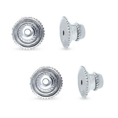 Silicone Earring Backs in Sterling Silver, 2 Pairs