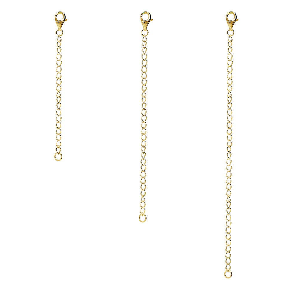 Chain Extension in Gold Flashed Sterling Silver, 3 Piece, 1 of 9