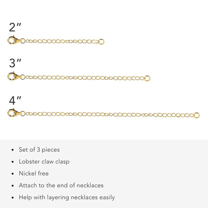 Chain Extension Set in Gold Flashed Sterling Silver