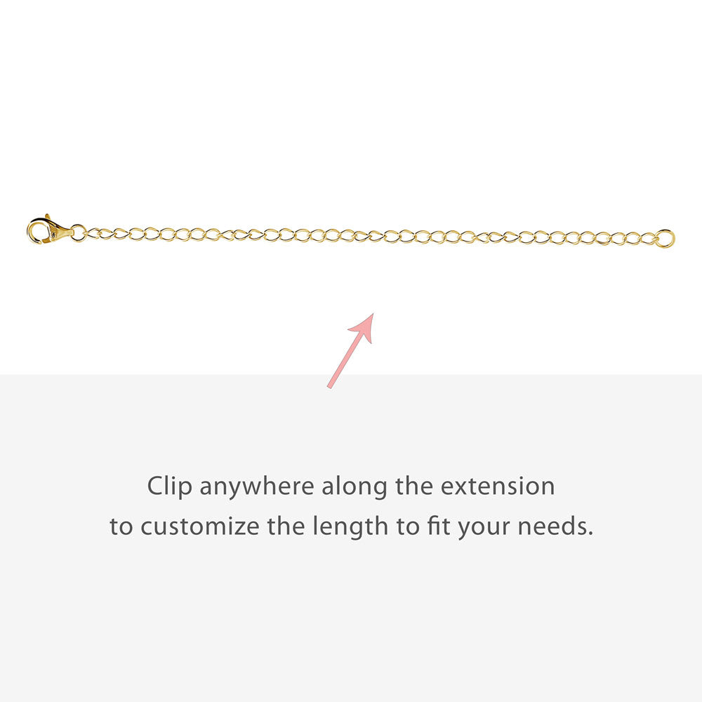 Angle view of Chain Extension Set in Gold Flashed Sterling Silver, 5 of 9
