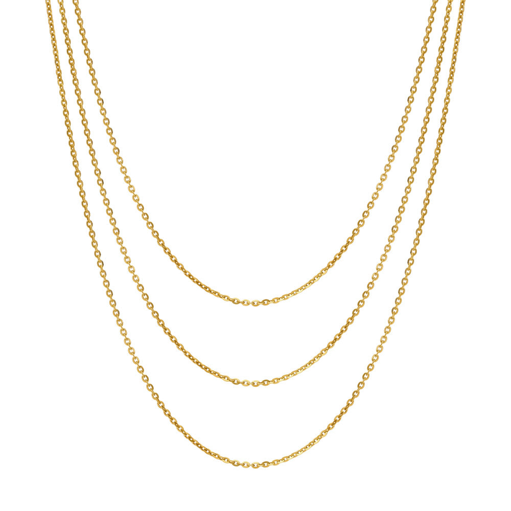Italian Chain Necklace in Gold Flashed Sterling Silver, 3 Piece, 1 of 7