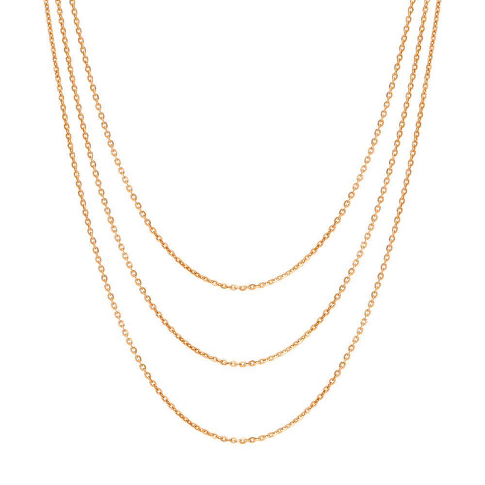 Italian Chain Necklace in Rose Gold Flashed Sterling Silver, 3 Piece, 1 of 8