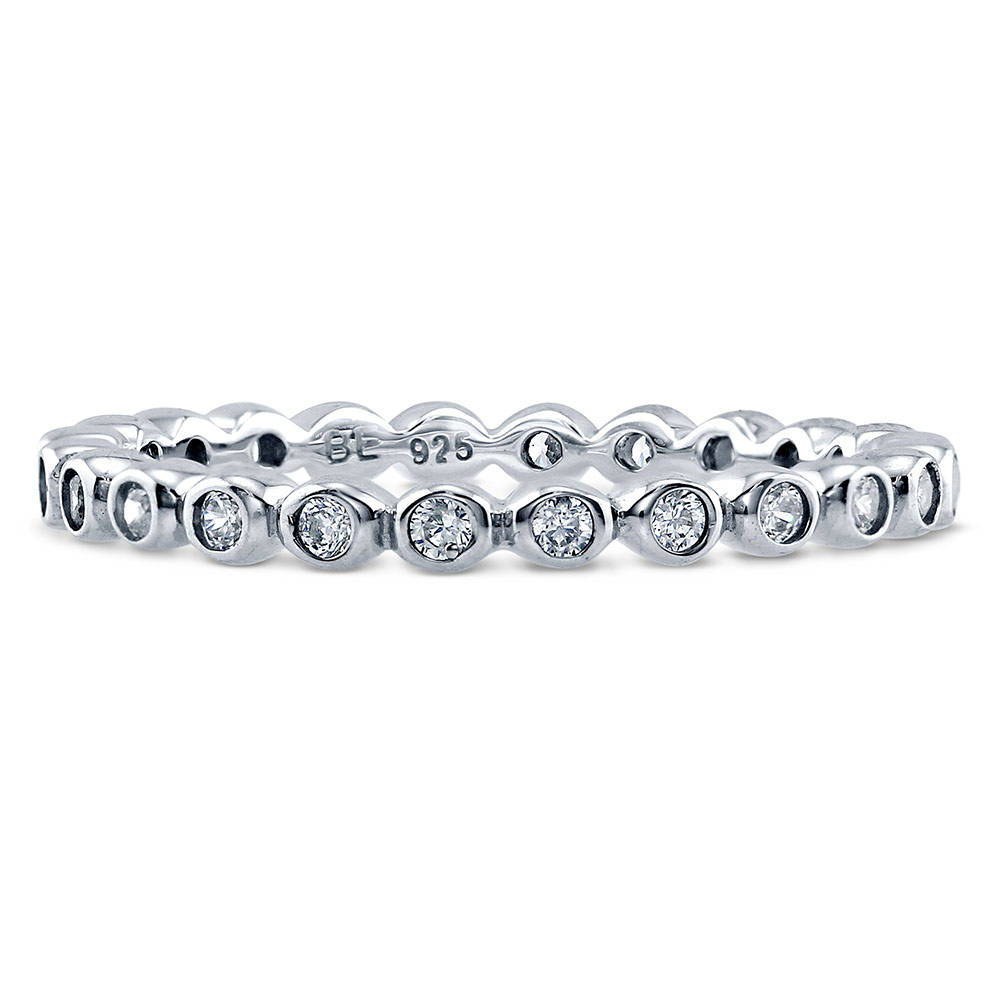 Bubble Bezel CZ Eternity Ring in Sterling Silver, 1 of 5