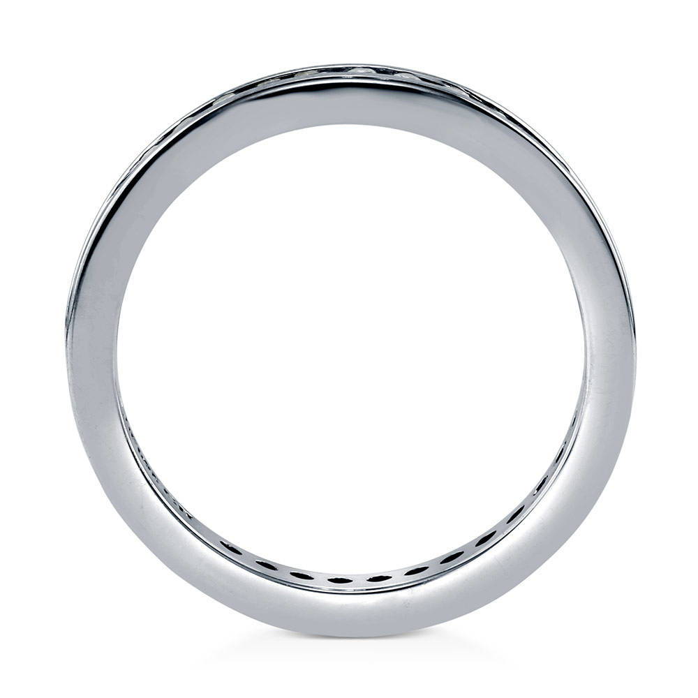Angle view of Channel CZ Eternity Ring in Sterling Silver, 4 of 5