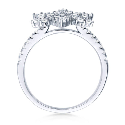 Snowflake CZ Ring in Sterling Silver