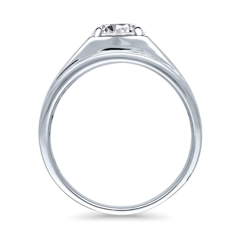 Alternate view of Solitaire 1.25ct Round CZ Ring in Sterling Silver, 4 of 6