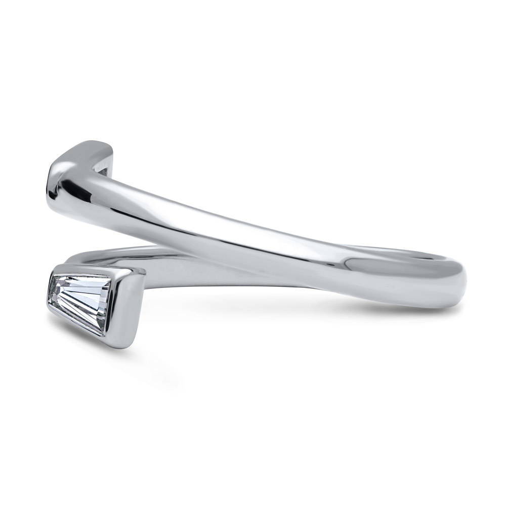 Angle view of Bypass Wrap CZ Ring in Sterling Silver, 4 of 6