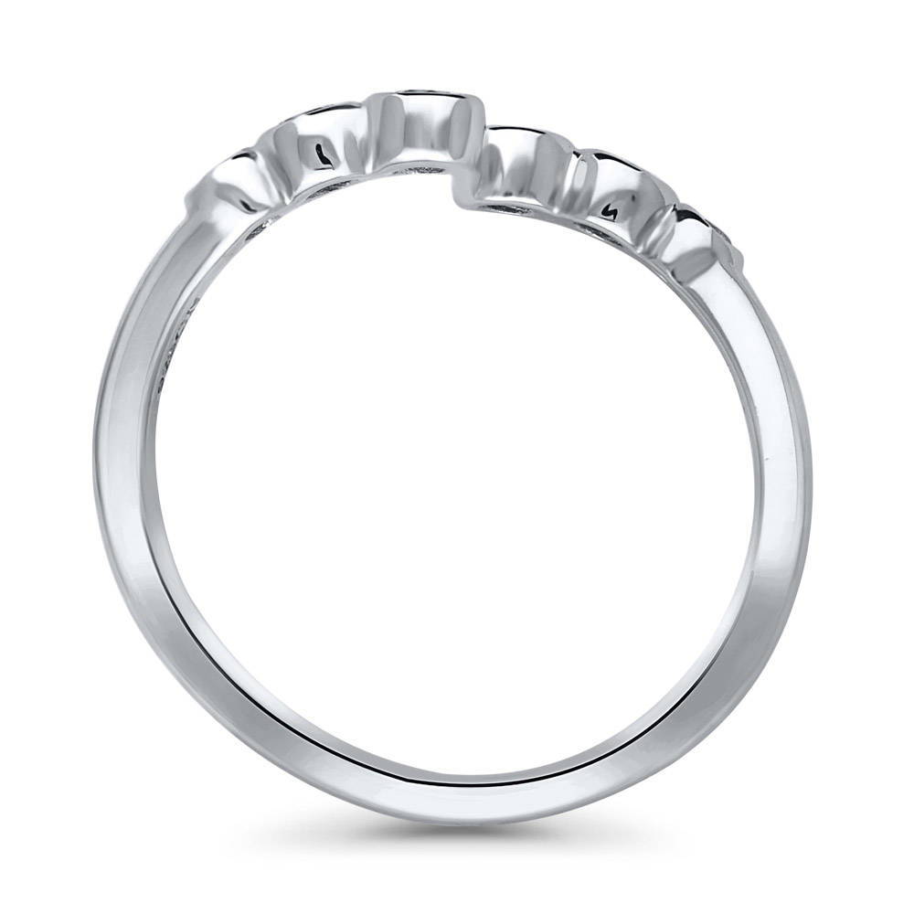Alternate view of Bypass Wrap CZ Ring in Sterling Silver, 5 of 6