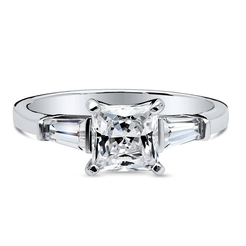 Solitaire 1.2ct Princess CZ Ring in Sterling Silver, 1 of 6