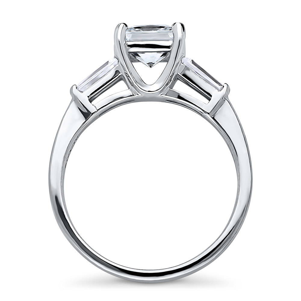 Alternate view of Solitaire 1.2ct Princess CZ Ring in Sterling Silver, 5 of 6