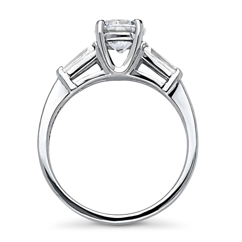 Alternate view of Solitaire 1ct Round CZ Ring in Sterling Silver, 7 of 8