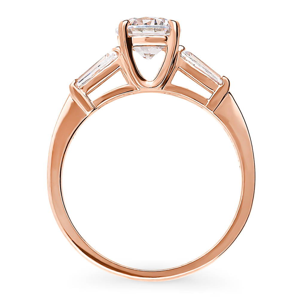 Alternate view of Solitaire 1ct Round CZ Ring in Rose Gold Plated Sterling Silver, 7 of 8