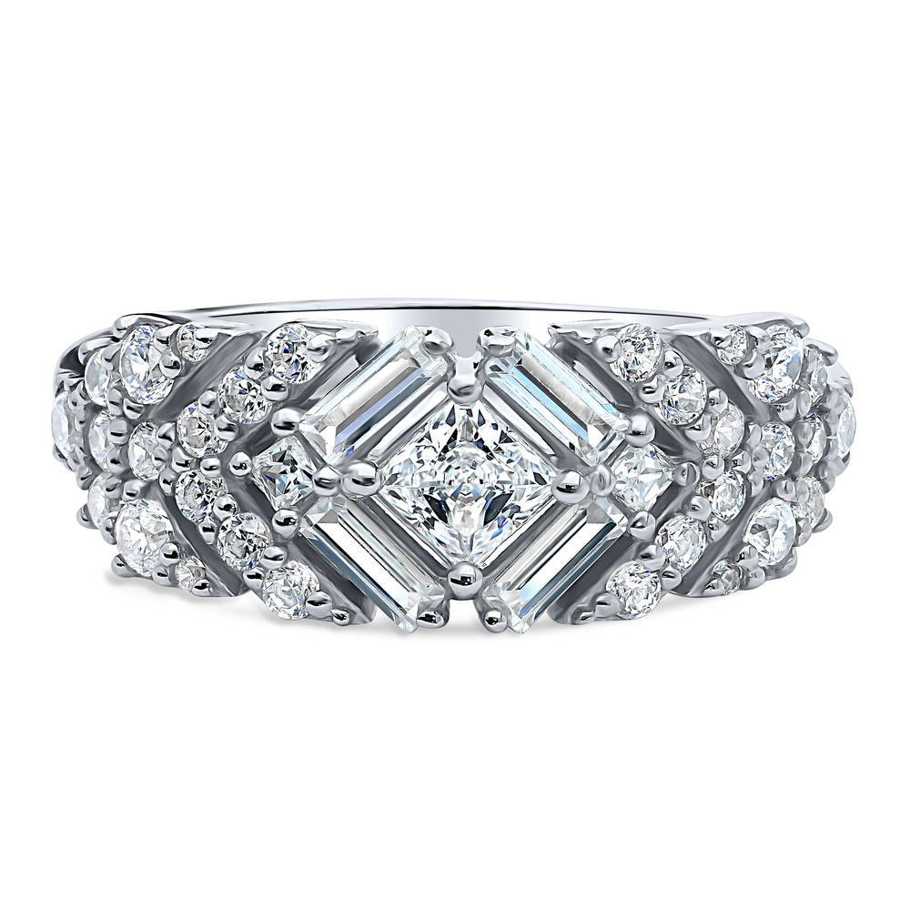 Bar Art Deco CZ Ring in Sterling Silver, 1 of 9