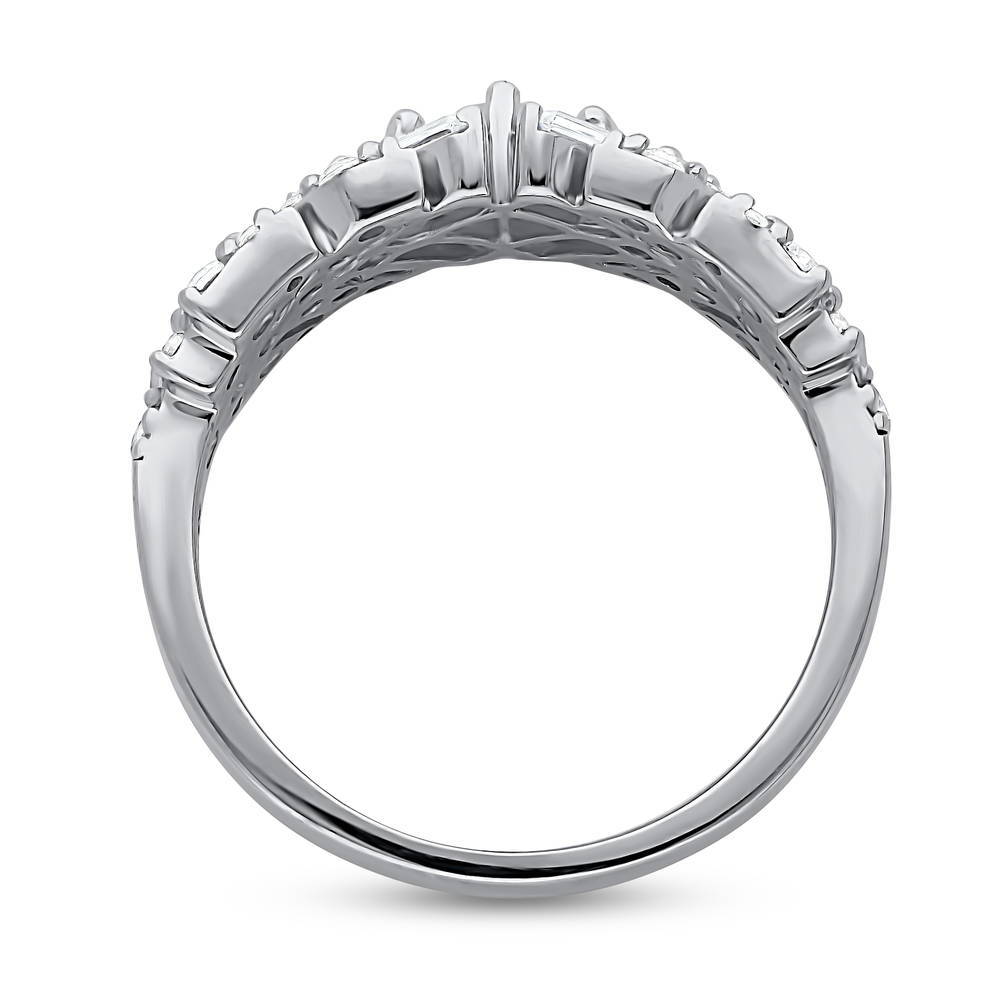 Alternate view of Bar Art Deco CZ Ring in Sterling Silver, 8 of 9