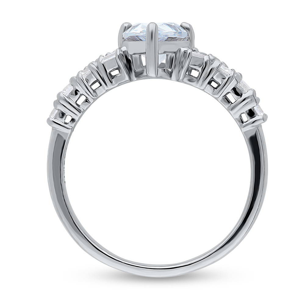 Alternate view of Solitaire 1.3ct Pear CZ Ring in Sterling Silver, 6 of 7