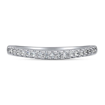CZ Curved Half Eternity Ring in Sterling Silver