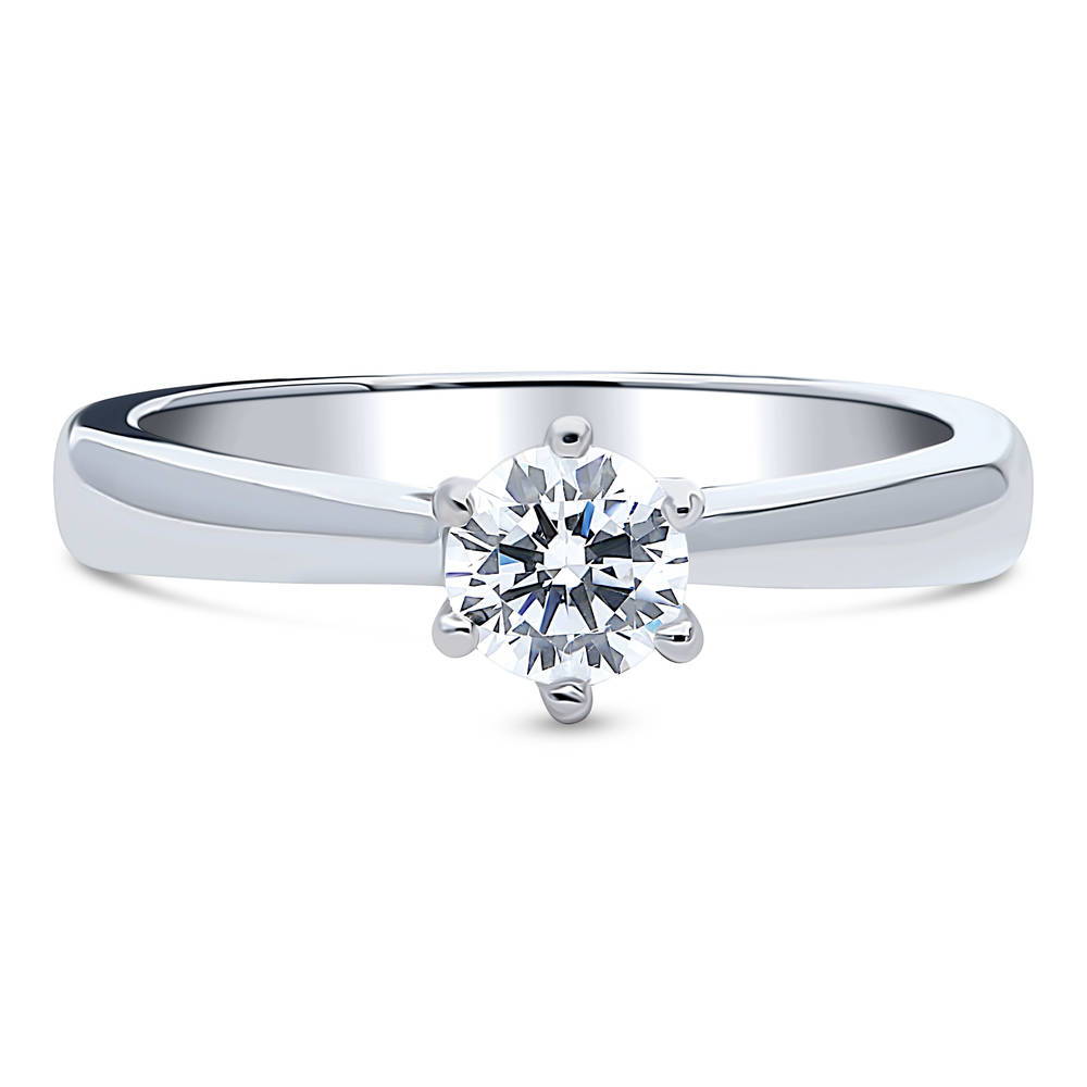 Solitaire 0.45ct Round CZ Ring in Sterling Silver, 1 of 13
