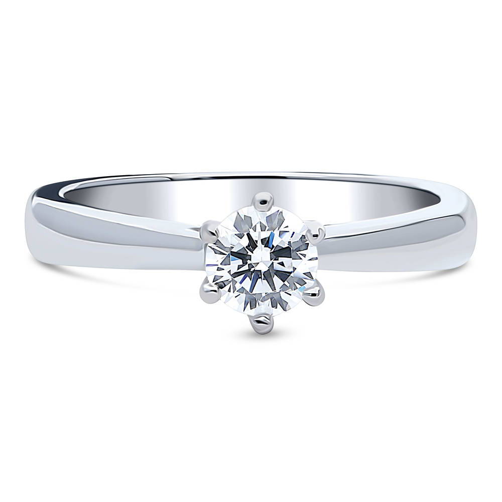Solitaire 0.45ct CZ Ring in Sterling Silver, 1 of 13