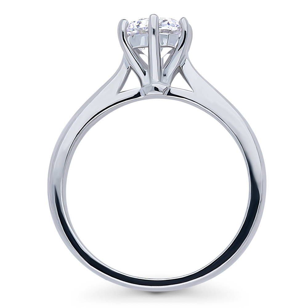 Alternate view of Solitaire 1ct Round CZ Ring in Sterling Silver, 8 of 9