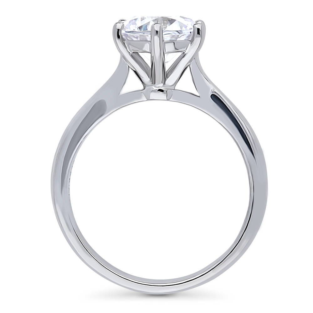 Alternate view of Solitaire 2ct Round CZ Ring in Sterling Silver, 7 of 16