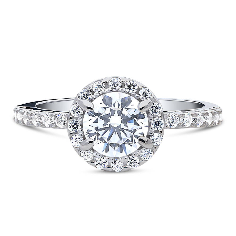 Halo CZ Ring in Sterling Silver