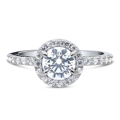 Halo CZ Ring in Sterling Silver