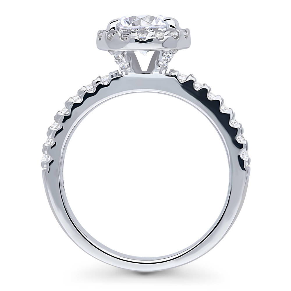 Alternate view of Halo CZ Ring in Sterling Silver, 6 of 9