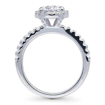 Halo CZ Ring in Sterling Silver