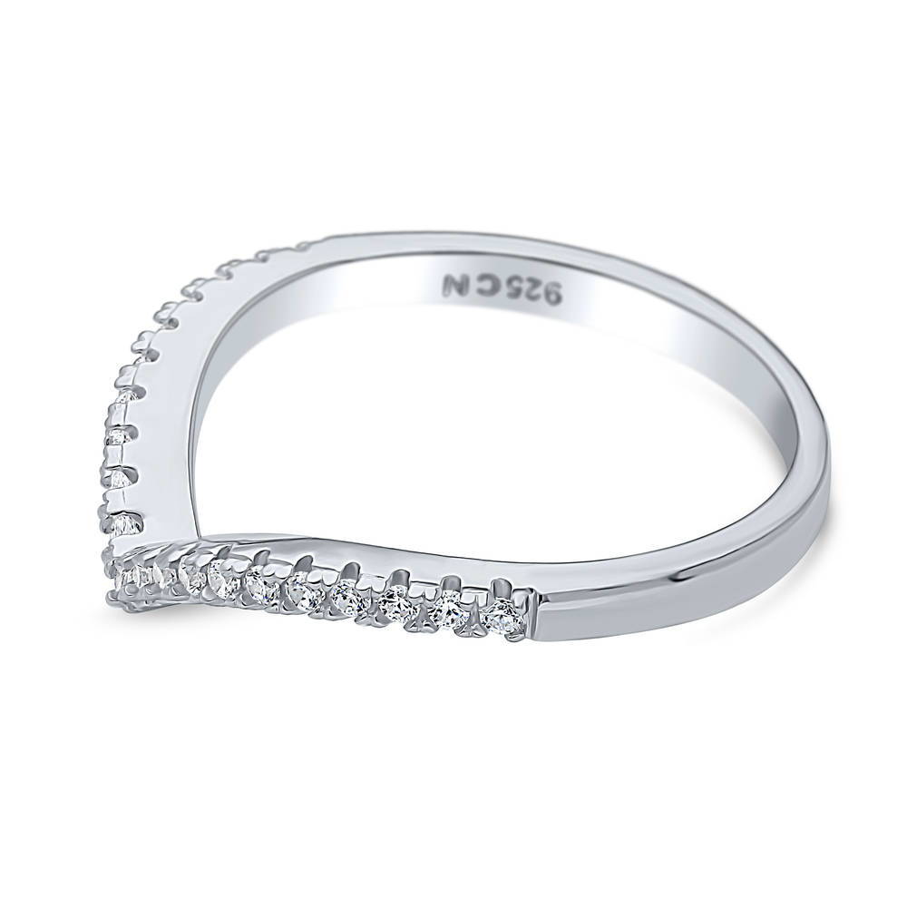 Wishbone CZ Eternity Ring in Sterling Silver