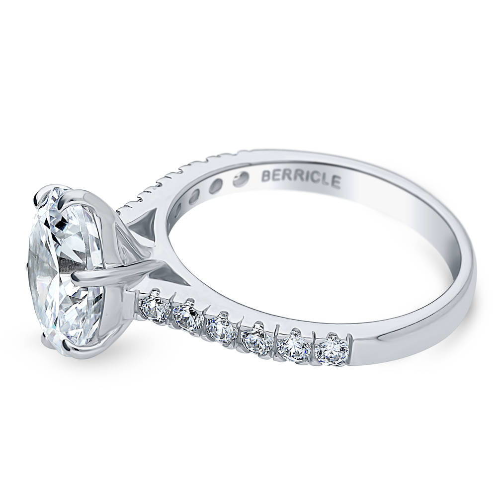 Solitaire 3.8ct Round CZ Statement Ring in Sterling Silver