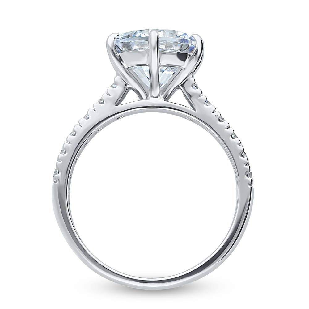 Solitaire 3.8ct Round CZ Statement Ring in Sterling Silver