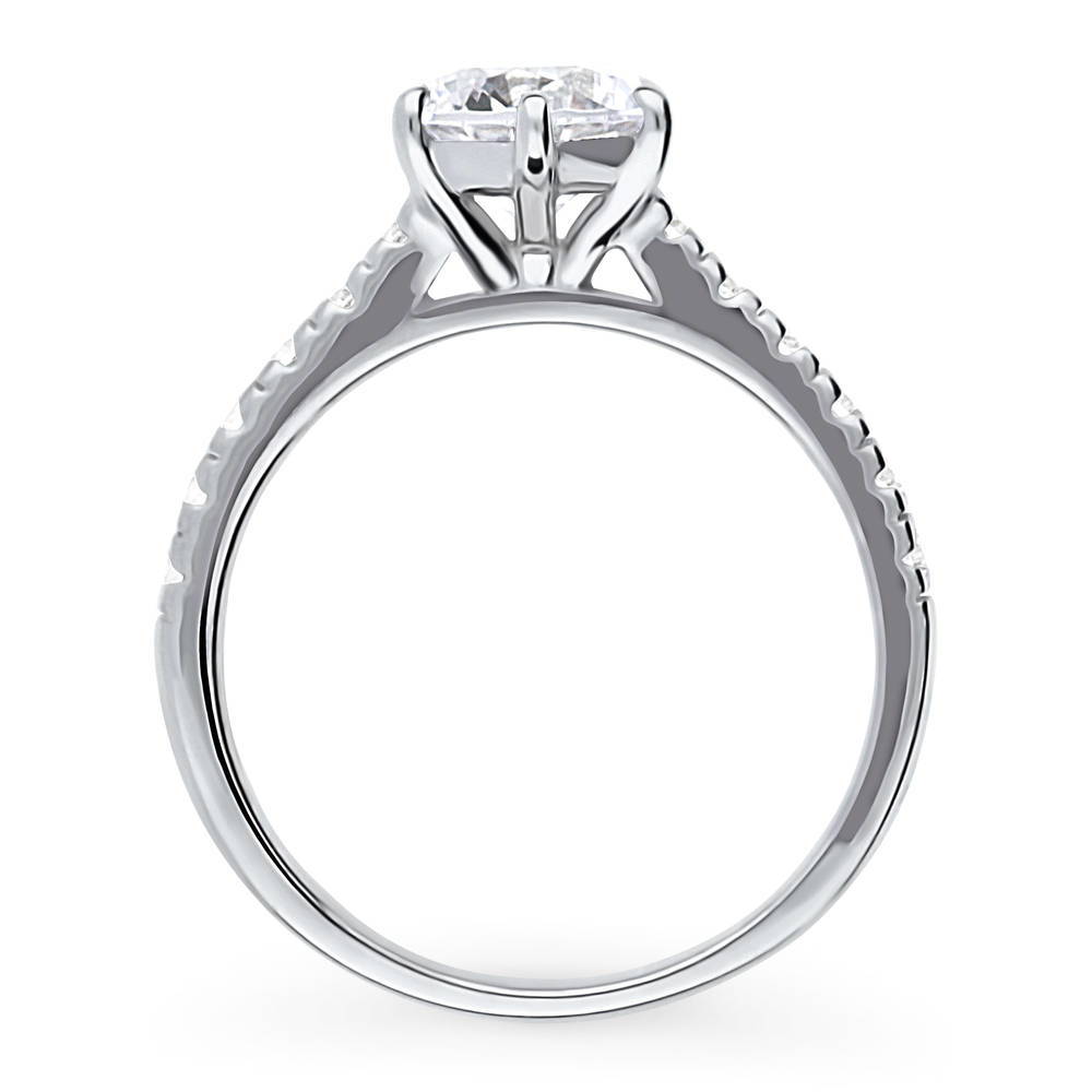 Alternate view of Solitaire 1.25ct Round CZ Ring in Sterling Silver, 8 of 13