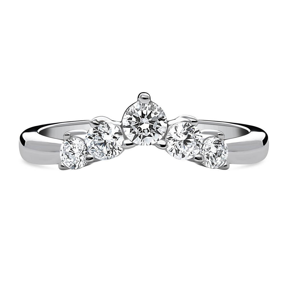 5-Stone Wishbone CZ Band in Sterling Silver, 1 of 9