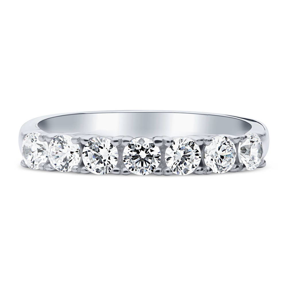 7-Stone CZ Eternity Ring in Sterling Silver, 1 of 9