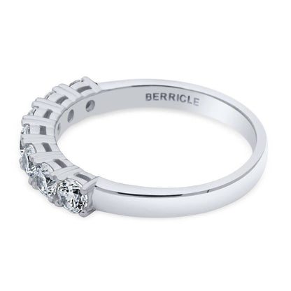 7-Stone CZ Eternity Ring in Sterling Silver