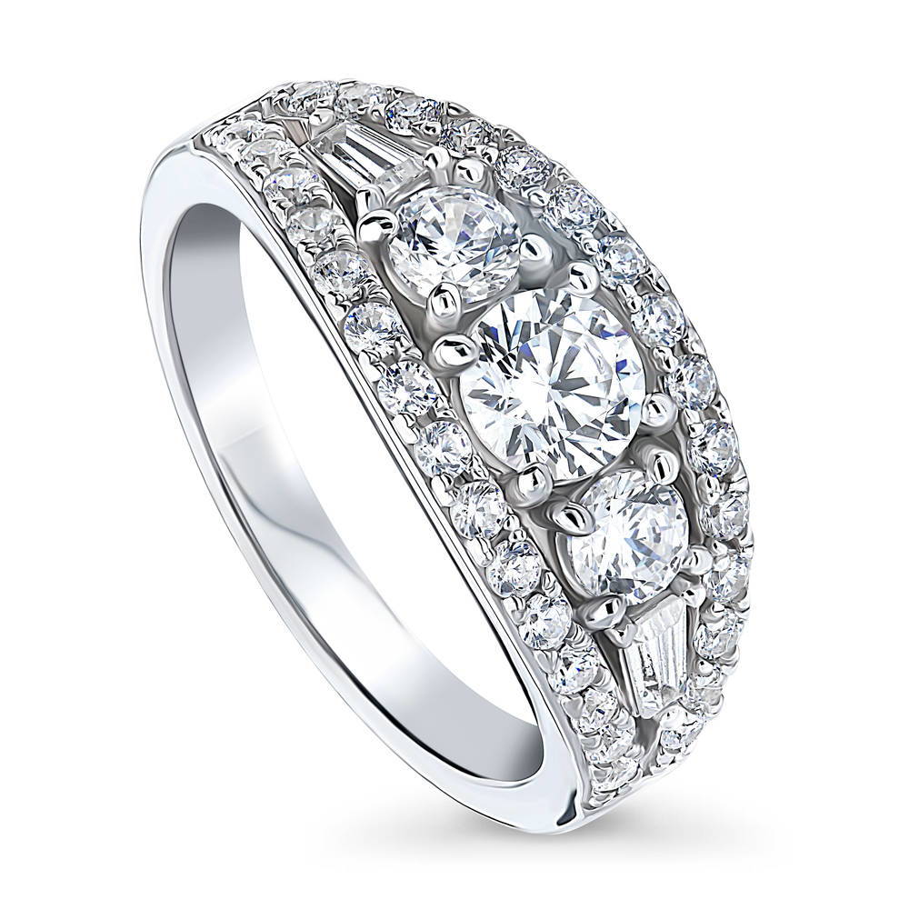 Front view of Art Deco CZ Ring in Sterling Silver, 4 of 8